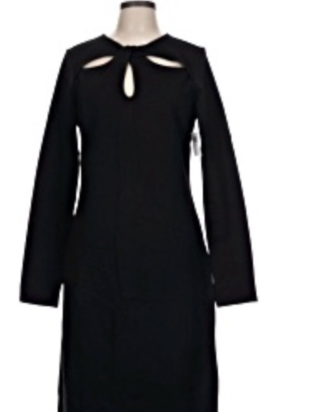 Old Navy Black Long Sleeve Twist Nexk Keyhole Midi Dress